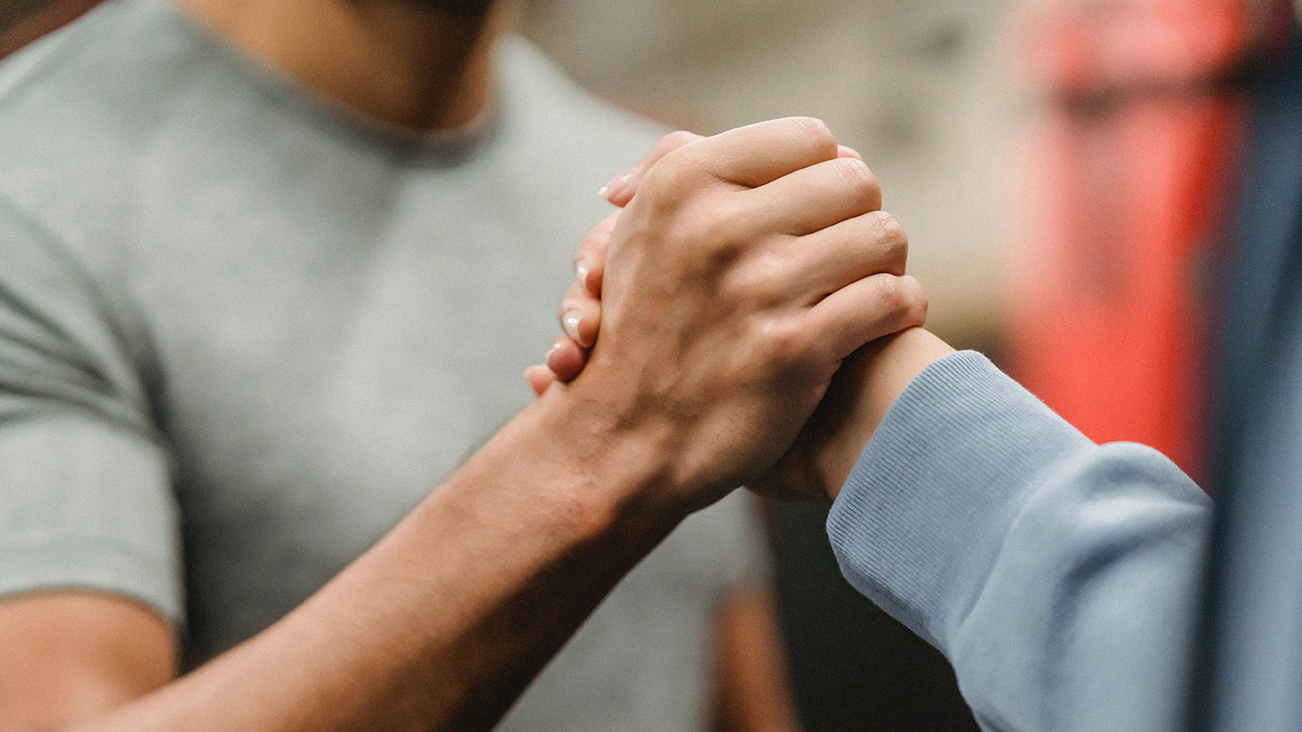 Handshake between two men